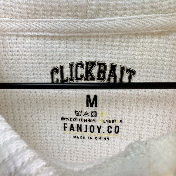 David Dobrick Unisex Thermal CLICKBAIT Hoodie Cream Pullover Kangaroo Pocket Med - Picture 5 of 11